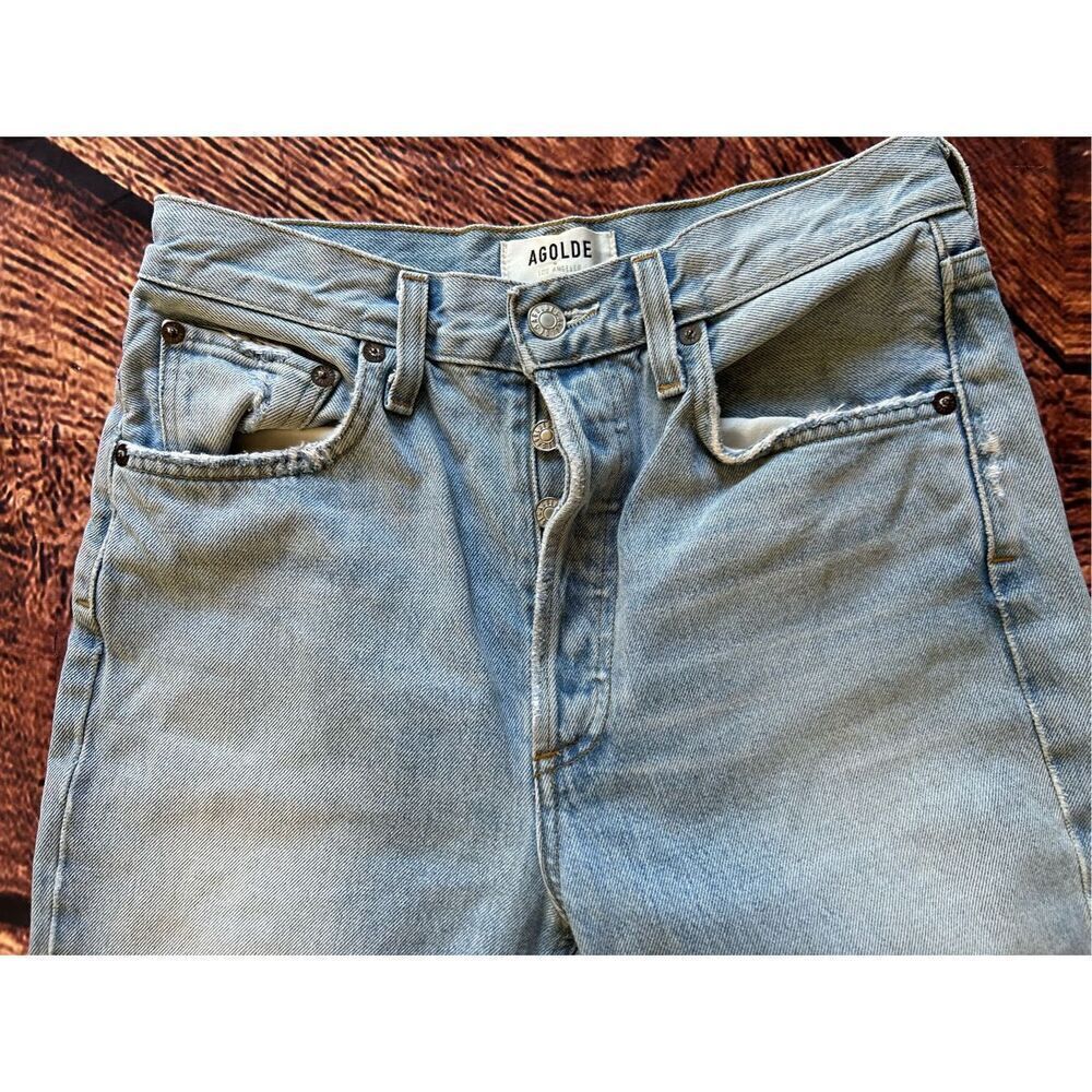 Agolde Riley Hi Rise Straight Crop Light Wash - Picture 8 of 15